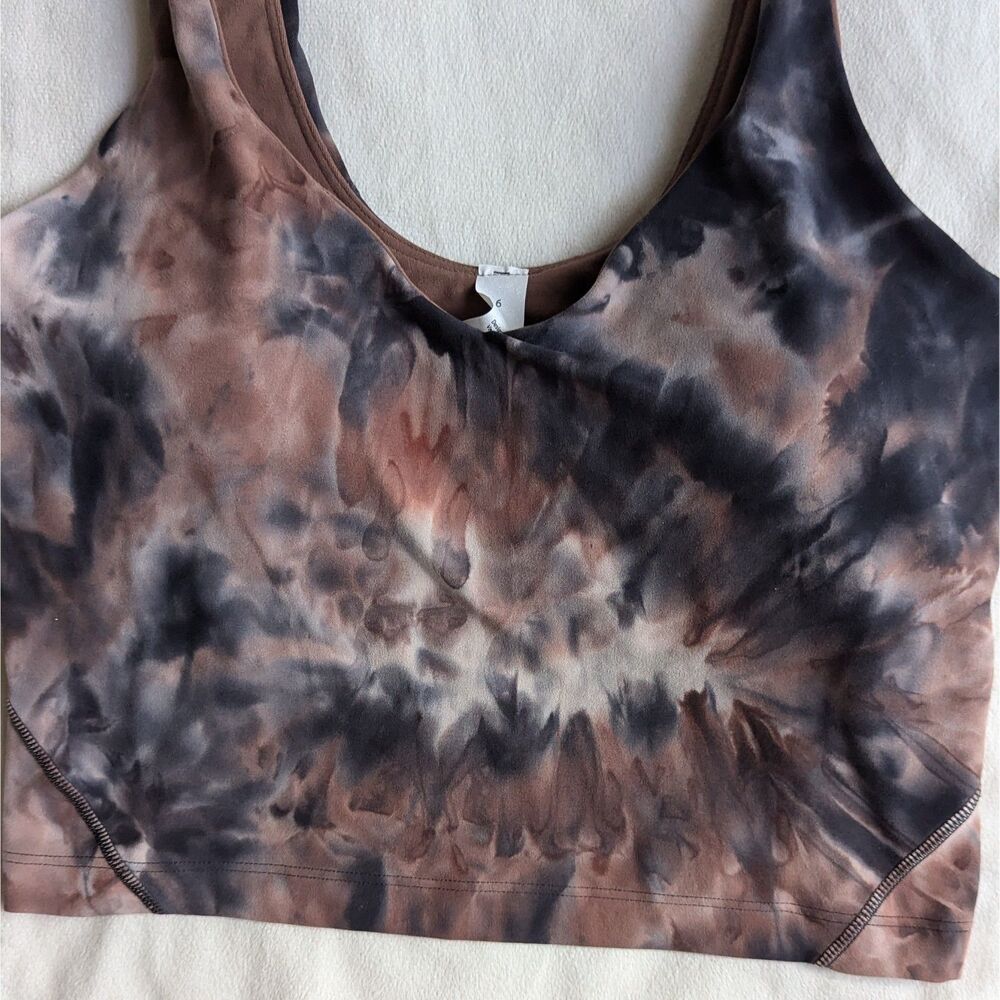 Lululemon Align Tank Top Diamond Dye Seashell Smoky Topaz Graphite Grey Size 6 - Picture 4 of 10
